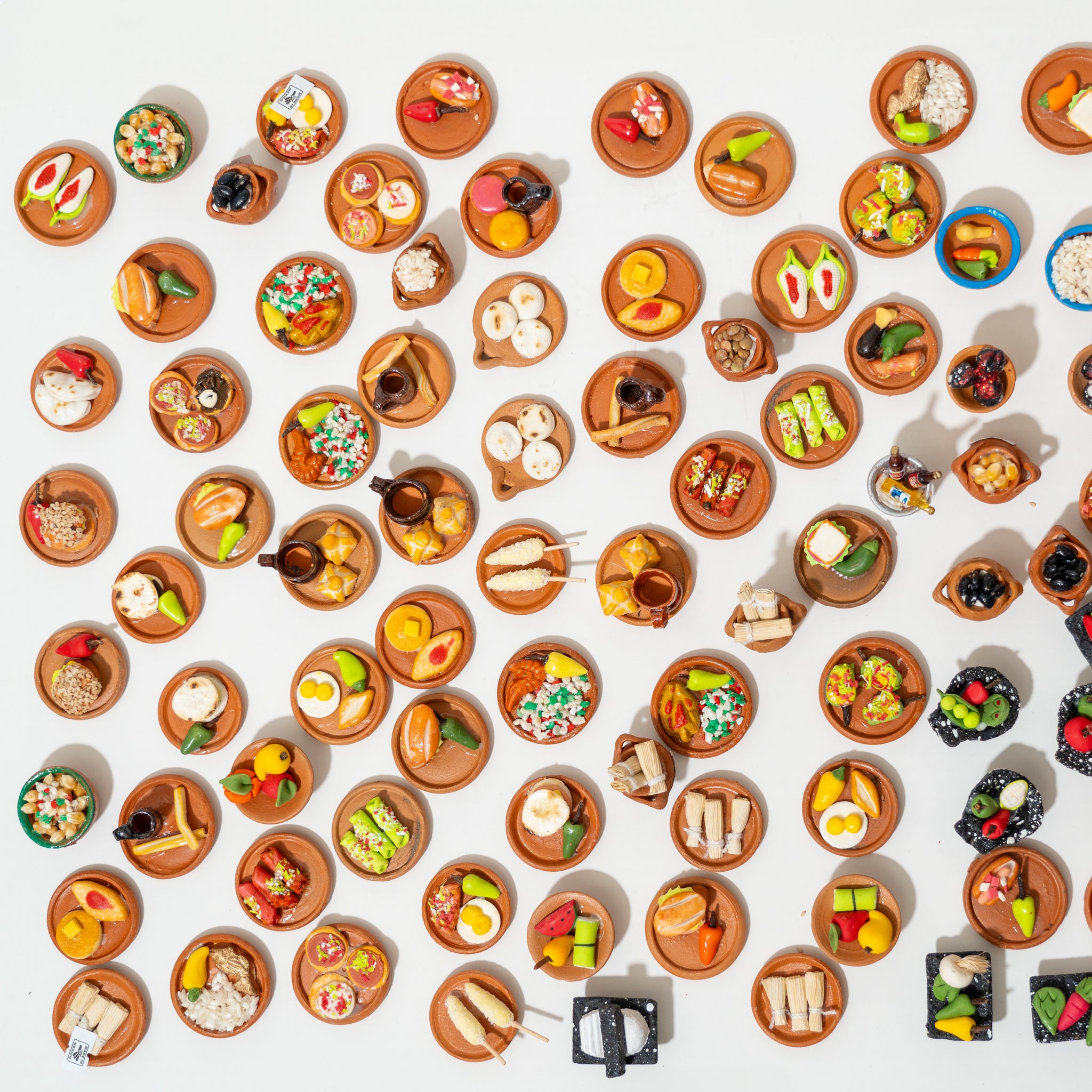 Miniature Mexican Food Ofrenda Set – Handmade Clay Día de los Muertos Altar Decor – 3 Pack Random Assortment